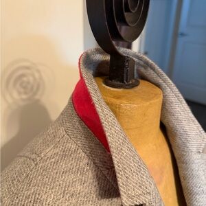 Women’s Gray Blazer with Hot Pink Collar Accent